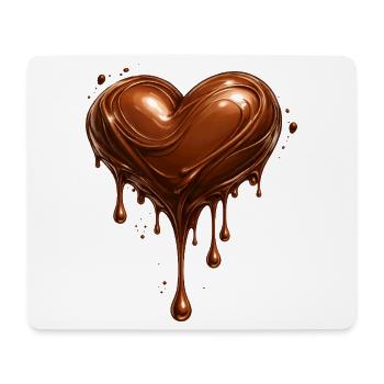 Schokoladenherz mit Tropfen Illustration - Mousepad (Querformat) - Weiß - Vorne
