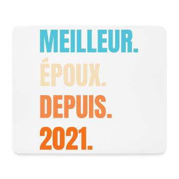 Bester Ehemann seit 2021 Geschenk-Ehemann - Mousepad (Querformat) - Weiß - Vorne