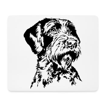 Korthals griffon Chiens portrait Chiens Chiens de chasse Wilsigns - Tapis de souris (format paysage) - blanc - Devant