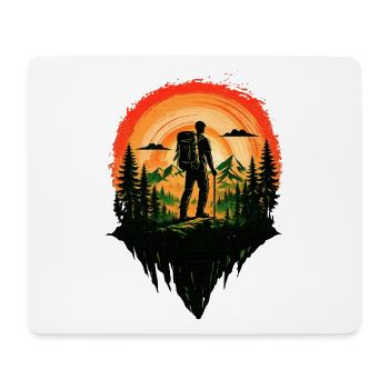 Red Bedtime Hike Adventure - Mouse Pad (horizontal) - white - Front