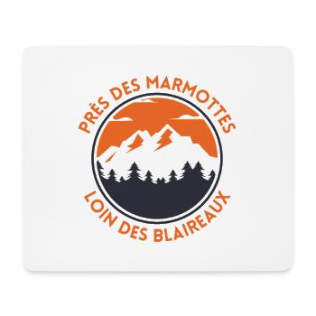 Marmottes des Montagnes Crépuscule - Tapis de souris (format paysage) - blanc - Devant