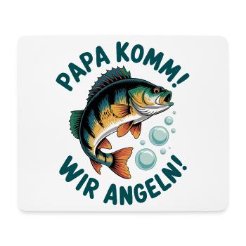 Papa komm! Wir Angeln - Mousepad (Querformat) - Weiß - Vorne