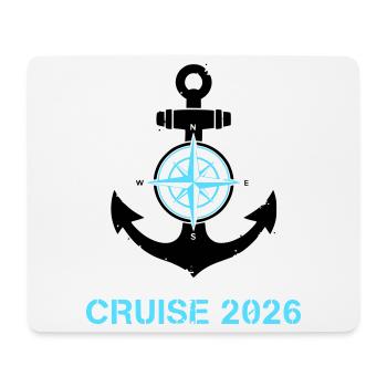 Anchor Compass Cruise 2026 Logo - Mouse Pad (horizontal) - white - Front