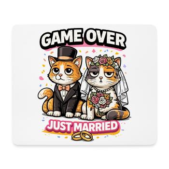Spiel vorbei Nur verheiratete Katzen - Mousepad (Querformat) - Weiß - Vorne