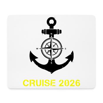Cruise 2026 Anker Kompass - Mousepad (Querformat) - Weiß - Vorne