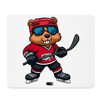 Hockey sur glace des Beavers - Tapis de souris (format paysage) - blanc - Devant