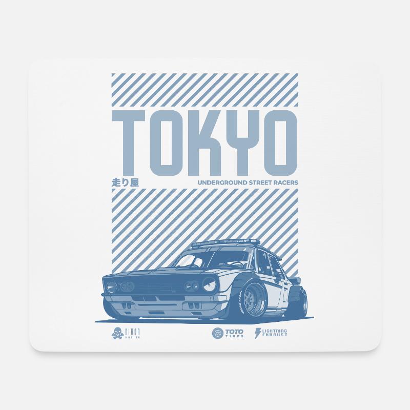 Tokyo Neon Street Race - Mouse Pad (horizontal) - white