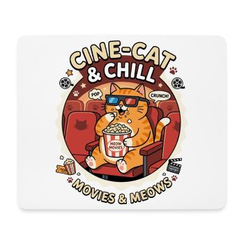 Films Cine Cat Chill Miaule - Tapis de souris (format paysage) - blanc - Devant