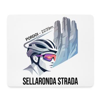 Pordoi Passo Sellaronda Strada Cycling Gradient Ar - Mouse Pad (horizontal) - white - Front