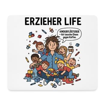 Kaffeechaos mit Kindern - Mousepad (Querformat) - Weiß - Vorne