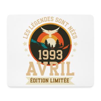 Légende Née Avril 1993 Édition Limitée - Tapis de souris (format paysage) - blanc - Devant