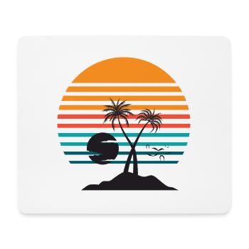 Soleil rayé palmier tropical - Tapis de souris (format paysage) - blanc - Devant