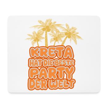 Kreta Palmen Party Schriftzug - Mousepad (Querformat) - Weiß - Vorne