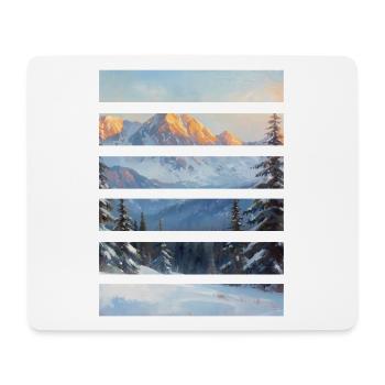 Horizon Montagneux en Strates - Tapis de souris (format paysage) - blanc - Devant