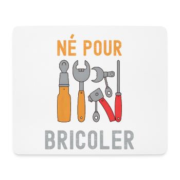 Né Pour Bricoler – Outils Colorés - Tapis de souris (format paysage) - blanc - Devant