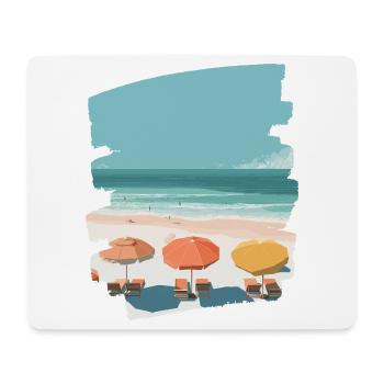 Beach Sea Palm Trees - Mouse Pad (horizontal) - white - Front