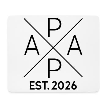Papa Est 2026 Minimalist Cross Noir - Tapis de souris (format paysage) - blanc - Devant