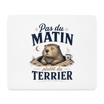 Pas du matin, plutôt terrier - Tapis de souris (format paysage) - blanc - Devant