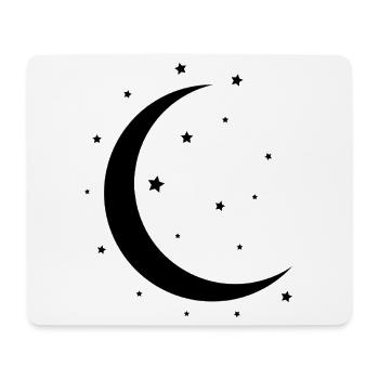 Halbmond und Sterne - Mousepad (Querformat) - Weiß - Vorne