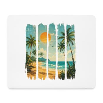 Dämmerungspalmenwellen - Mousepad (Querformat) - Weiß - Vorne