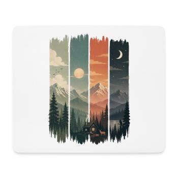 Waldschilder: Berge und Hütten - Mousepad (Querformat) - Weiß - Vorne