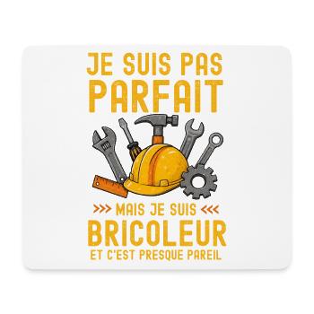 Je suis pas parfait, bricoleur - Tapis de souris (format paysage) - blanc - Devant