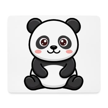 Panda Plush Kawaii Cartoon - Mouse Pad (horizontal) - white - Front