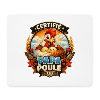 Certifié Papa Poule Câlin Familial - Tapis de souris (format paysage) - blanc - Devant