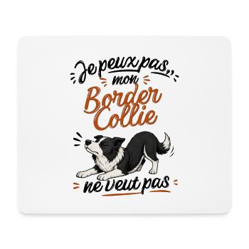 Border Collie Décontracté Illustré - Tapis de souris (format paysage) - blanc - Devant