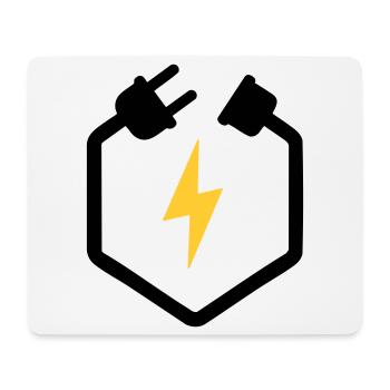 Elektriker Stecker Energie Blitz Logo - Mousepad (Querformat) - Weiß - Vorne