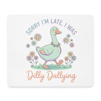 Dilly Dallying duck in pastel look - Mouse Pad (horizontal) - white - Front