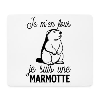 Je m'en fous je suis une marmotte  - Tapis de souris (format paysage) - blanc - Devant