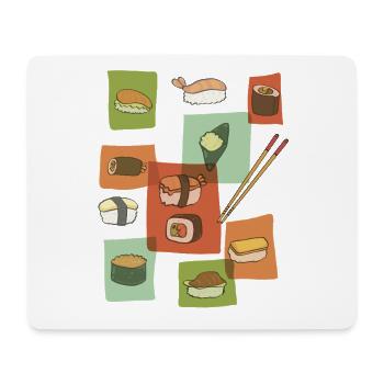 Kunterbuntes Sushi-Collage ohne Hintergrund - Mousepad (Querformat) - Weiß - Vorne