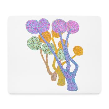 Dotted Colour Tree Pompom Forest - Mouse Pad (horizontal) - white - Front