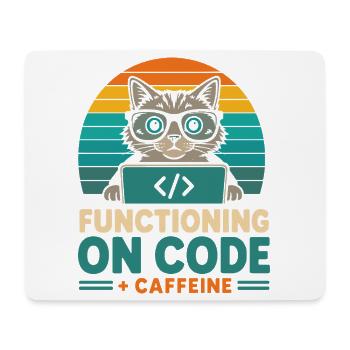 Fonctionner sous Code et Caffeine Cat - Tapis de souris (format paysage) - blanc - Devant