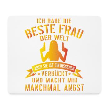Super lustiges Geschenk für Ehemann mit verrückter - Mousepad (Querformat) - Weiß - Vorne