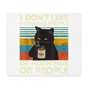 Vintage Cat Morning People Retro - Mousepad (Querformat) - Weiß - Vorne