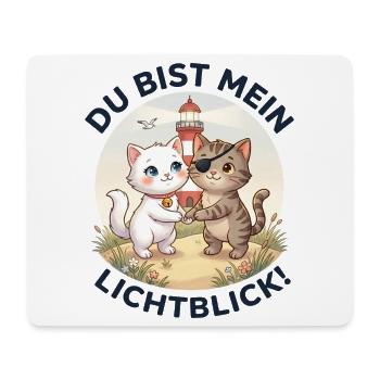 Katzen Leuchtturm Lichtblick - Mousepad (Querformat) - Weiß - Vorne