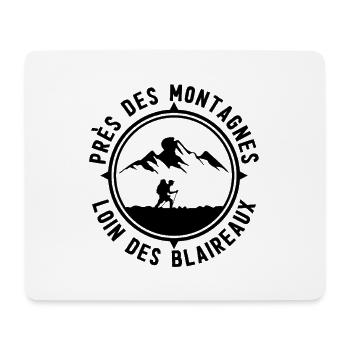 Cercle Cime Silhouette Montagne - Tapis de souris (format paysage) - blanc - Devant