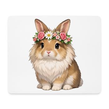 Löwenkopf Kaninchen  - Mousepad (Querformat) - Weiß - Vorne