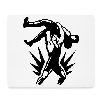 Wrestling Ringer Wurf Symbol Schwarz - Mousepad (Querformat) - Weiß - Vorne