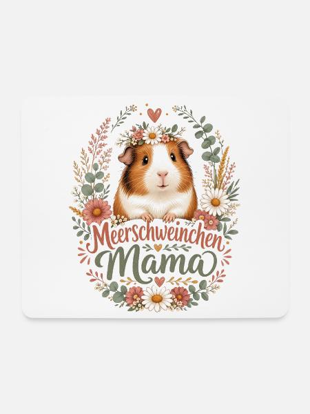 Meerschweinchen Mama niedliches Meerschwein Design - Mousepad (Querformat) - Weiß