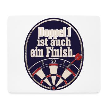 Madhouse Dartspieler Retro Emblem Double 1 Humor - Mousepad (Querformat) - Weiß - Vorne