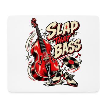 Slap That Bass – Rockabilly Kontrabass - Mousepad (Querformat) - Weiß - Vorne