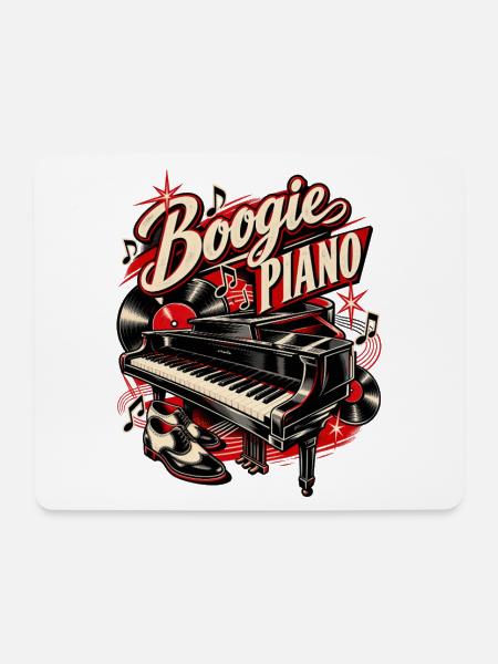 Boogie Piano – Rock'n'Roll & 50er Musik - Mousepad (Querformat) - Weiß