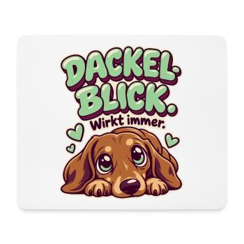 Dackelblick Wirkt immer - Mousepad (Querformat) - Weiß - Vorne