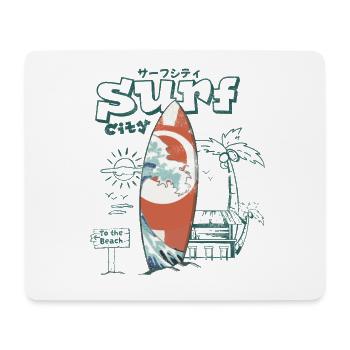 Retro Surf Welle am Strand - Mousepad (Querformat) - Weiß - Vorne