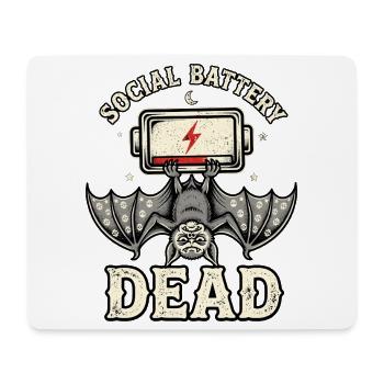 Soziale Batterie ausgeschaltet - Mousepad (Querformat) - Weiß - Vorne