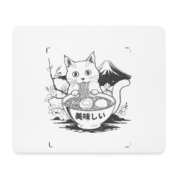 Katze Klaut Mein Ramen - Mousepad (Querformat) - Weiß - Vorne