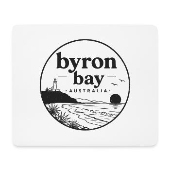 Byron Bay Küsten-Silhouette - Mousepad (Querformat) - Weiß - Vorne
